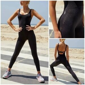 Free People Movement Good Karma Jumpsuit Black XS/S Activewear Yoga One-Piece